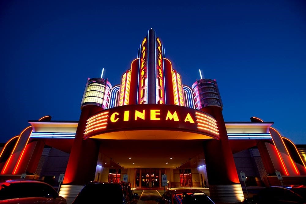 Movie theaters. 
