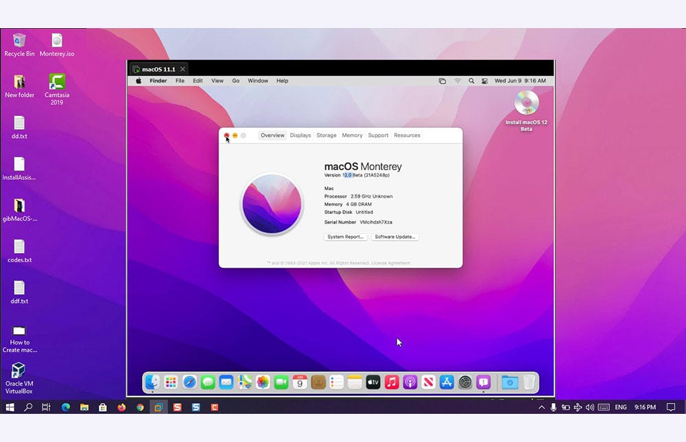 install mac os on windows virtualbox