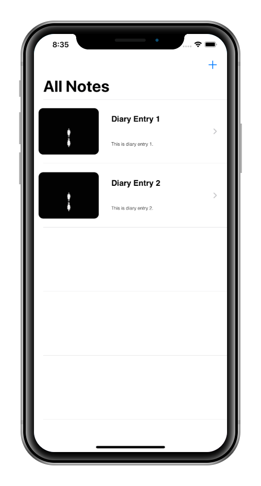 Notes iOS App (Image Support). Different from my other Notes iOS App