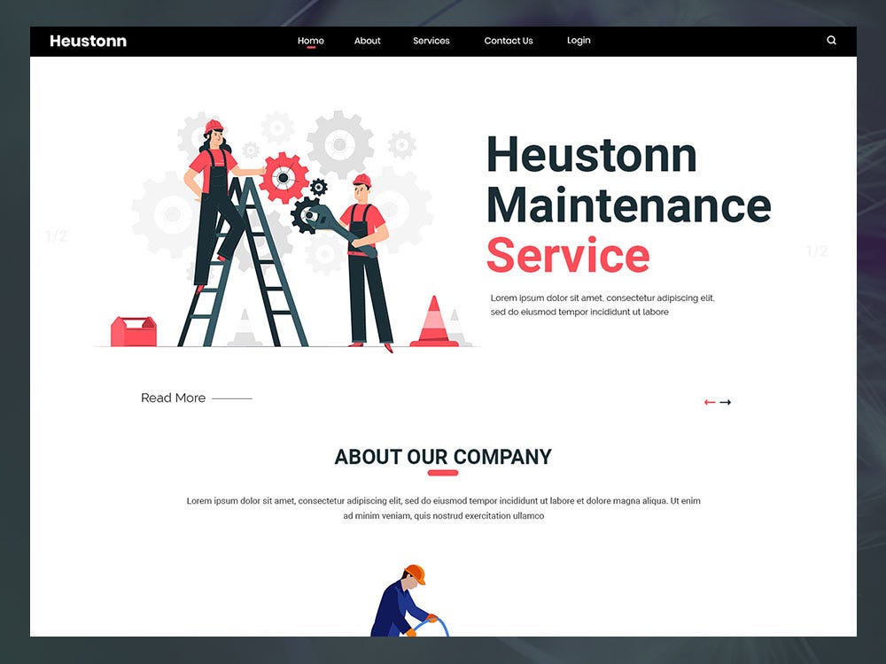 Heustonn — Maintenance Website PSD Template  by HTML Design — Free
