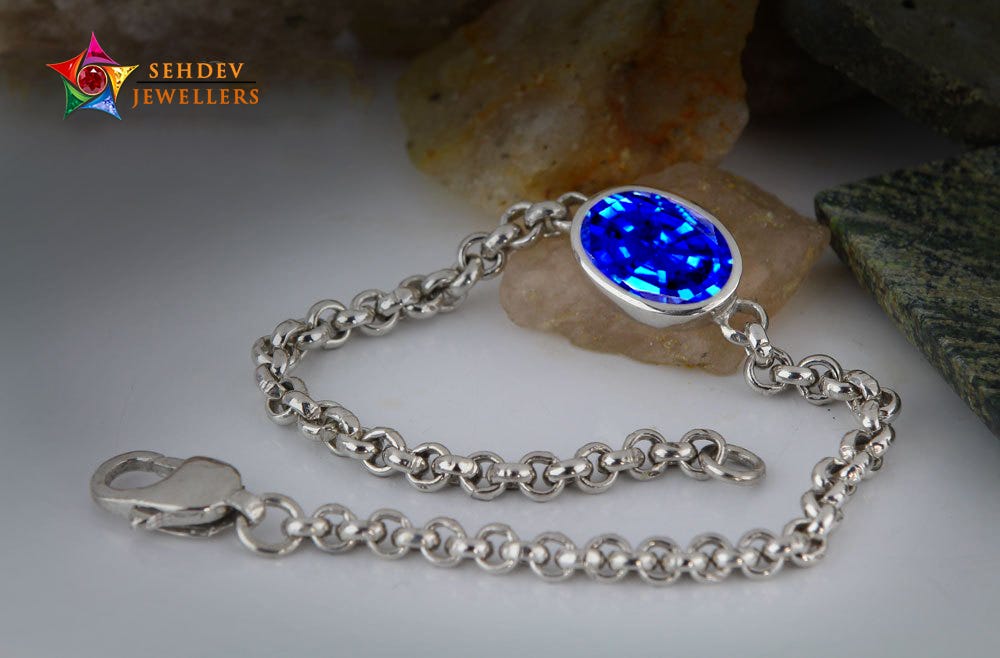 mens blue sapphire bracelet