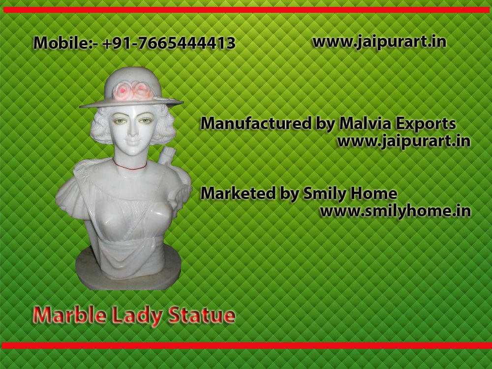 Jaipur Art Marble Statue Offering Marble Lady Statue