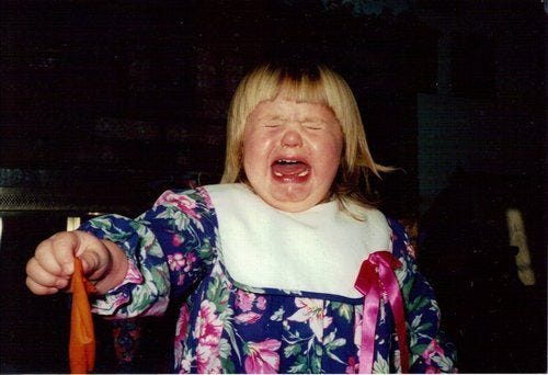 Katie Plum, 5, cries for no fucking reason.