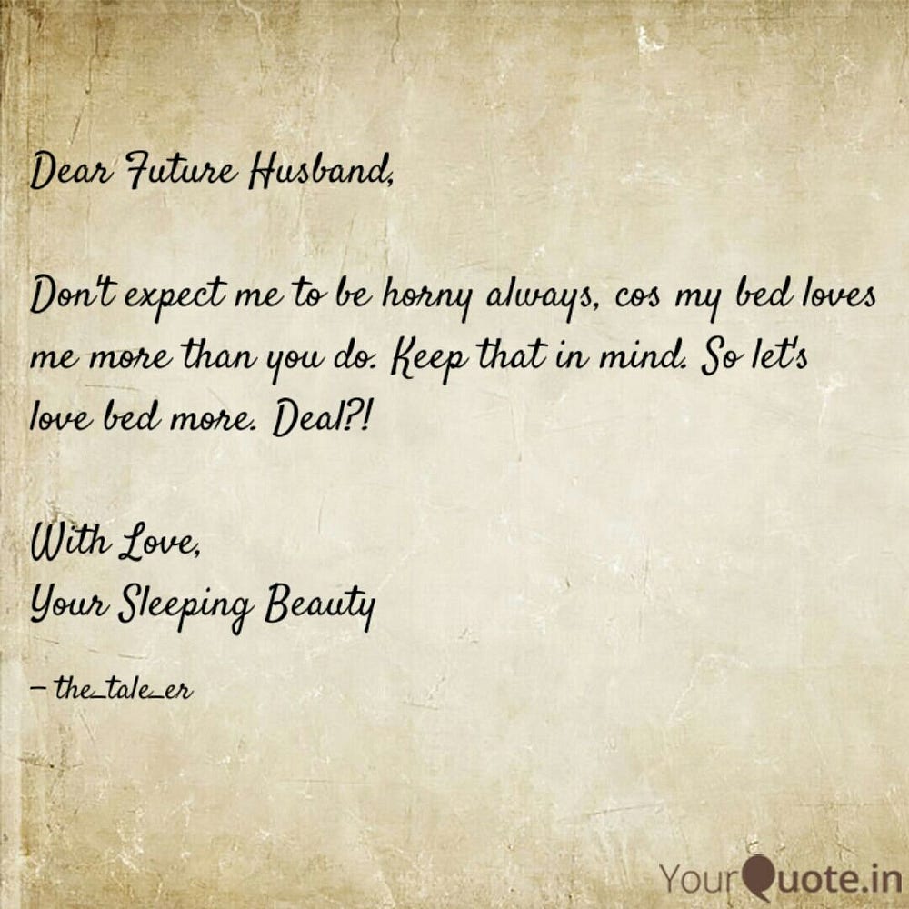 Sweet letter to my husband