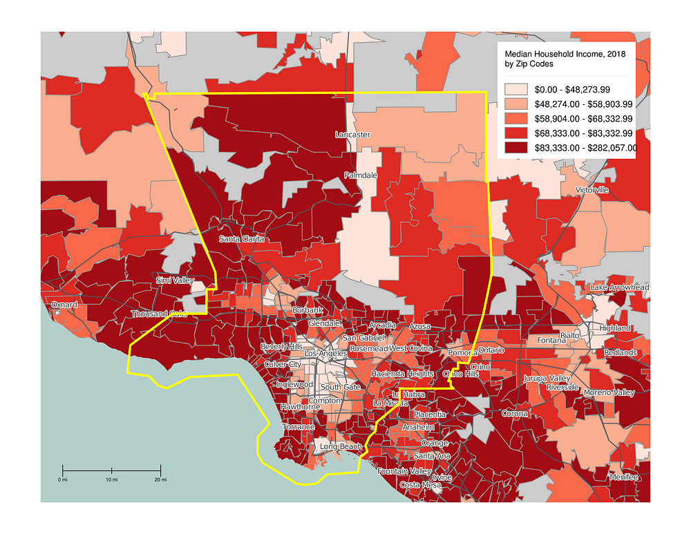 La County Zip Code Map - Maping Resources
