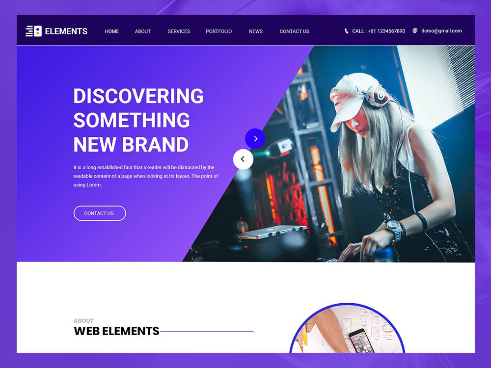 Download Elements Web Design Psd Template By Html Design Free Html Template Medium PSD Mockup Templates