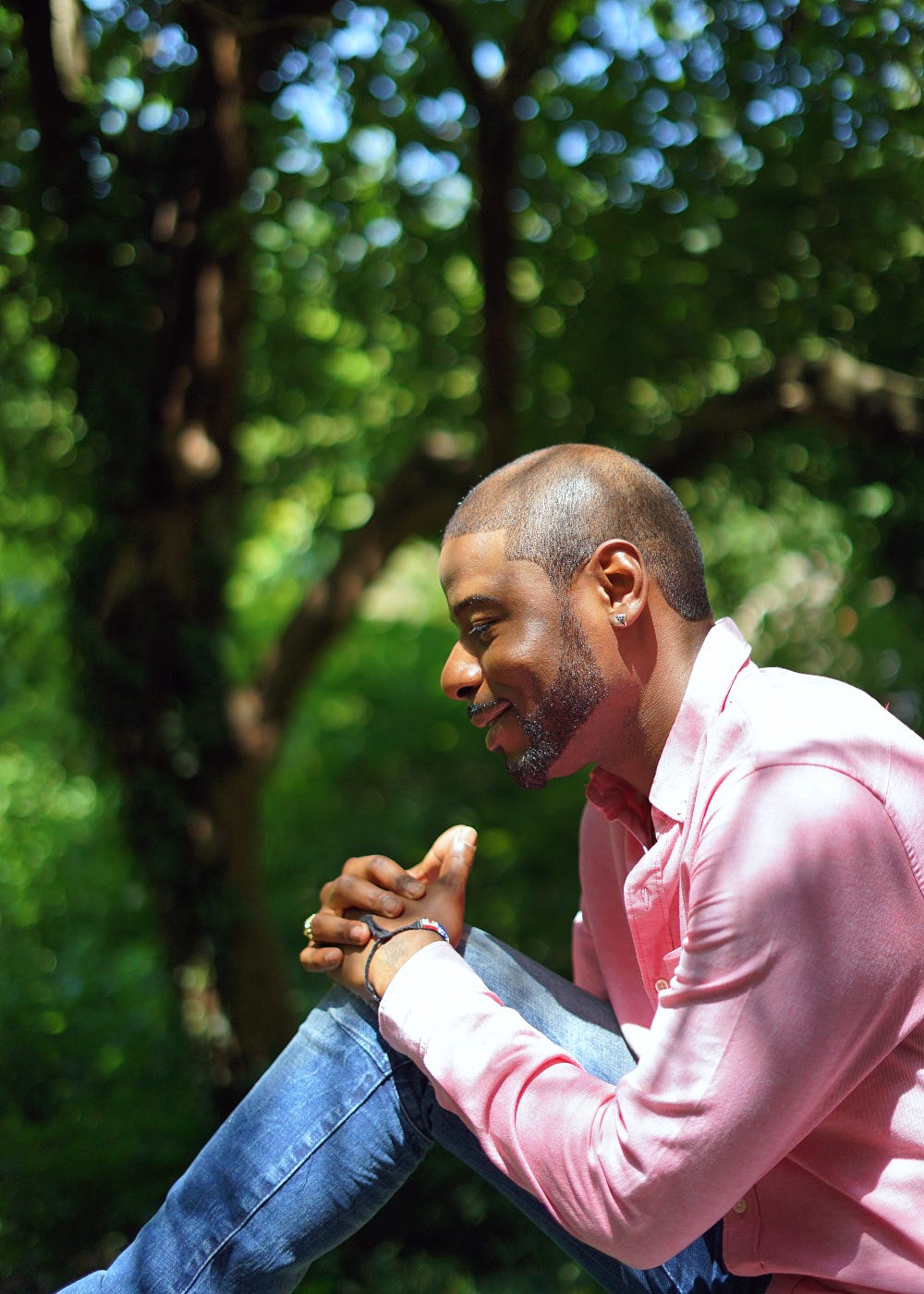 Lance sitting in Central Park