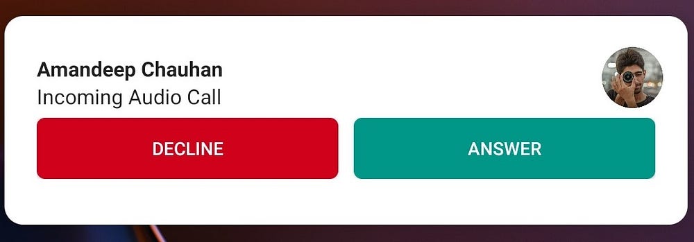 Calling Banner — How to make an incoming call notification banner in