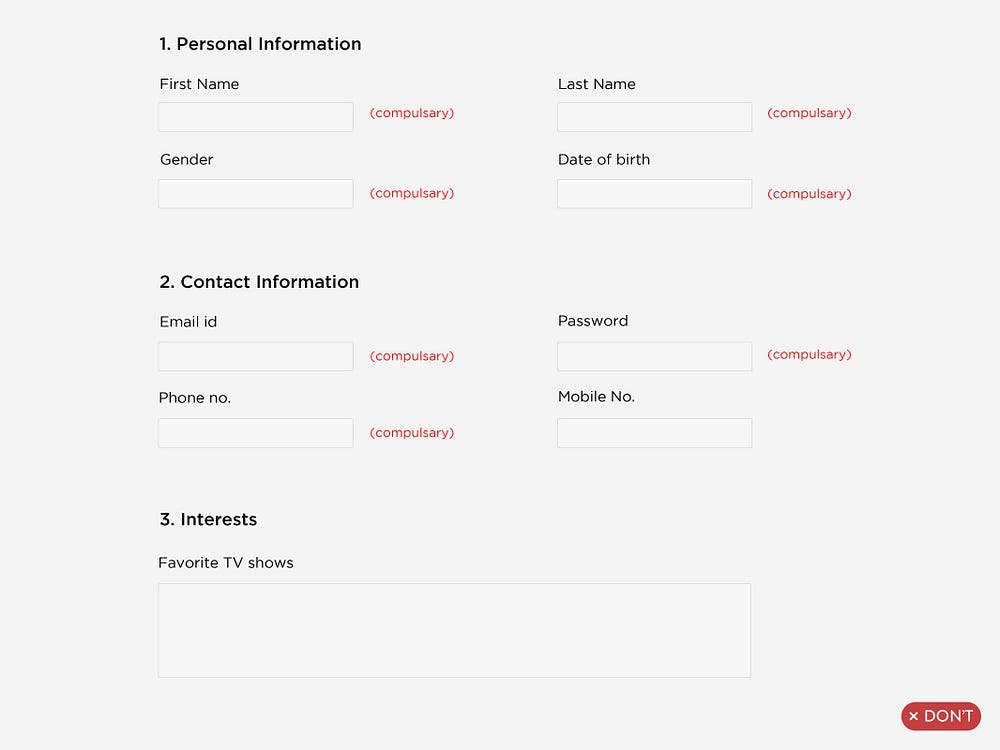 The UX behind designing better forms | by Charmie Kapoor | UX Collective