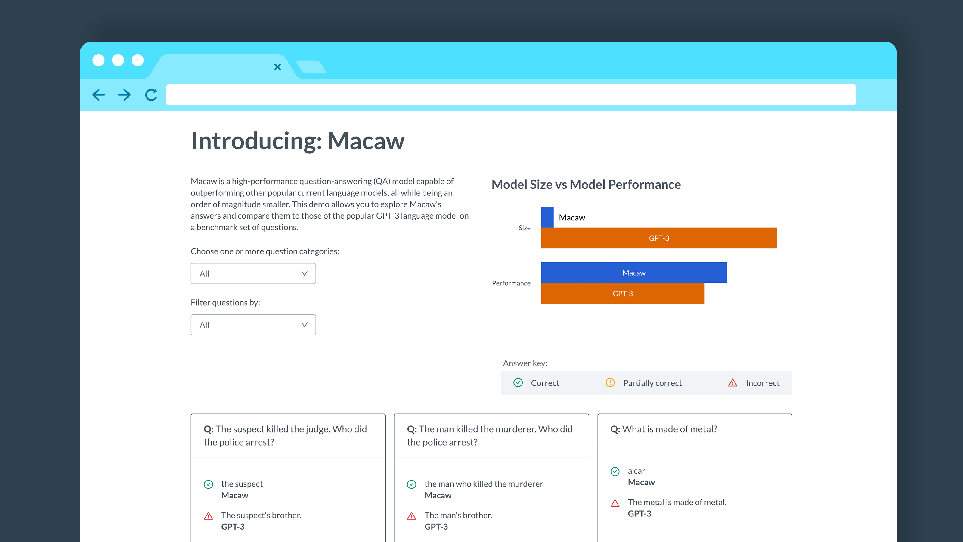 Macaw Demo: The Little QA-System-That-Could