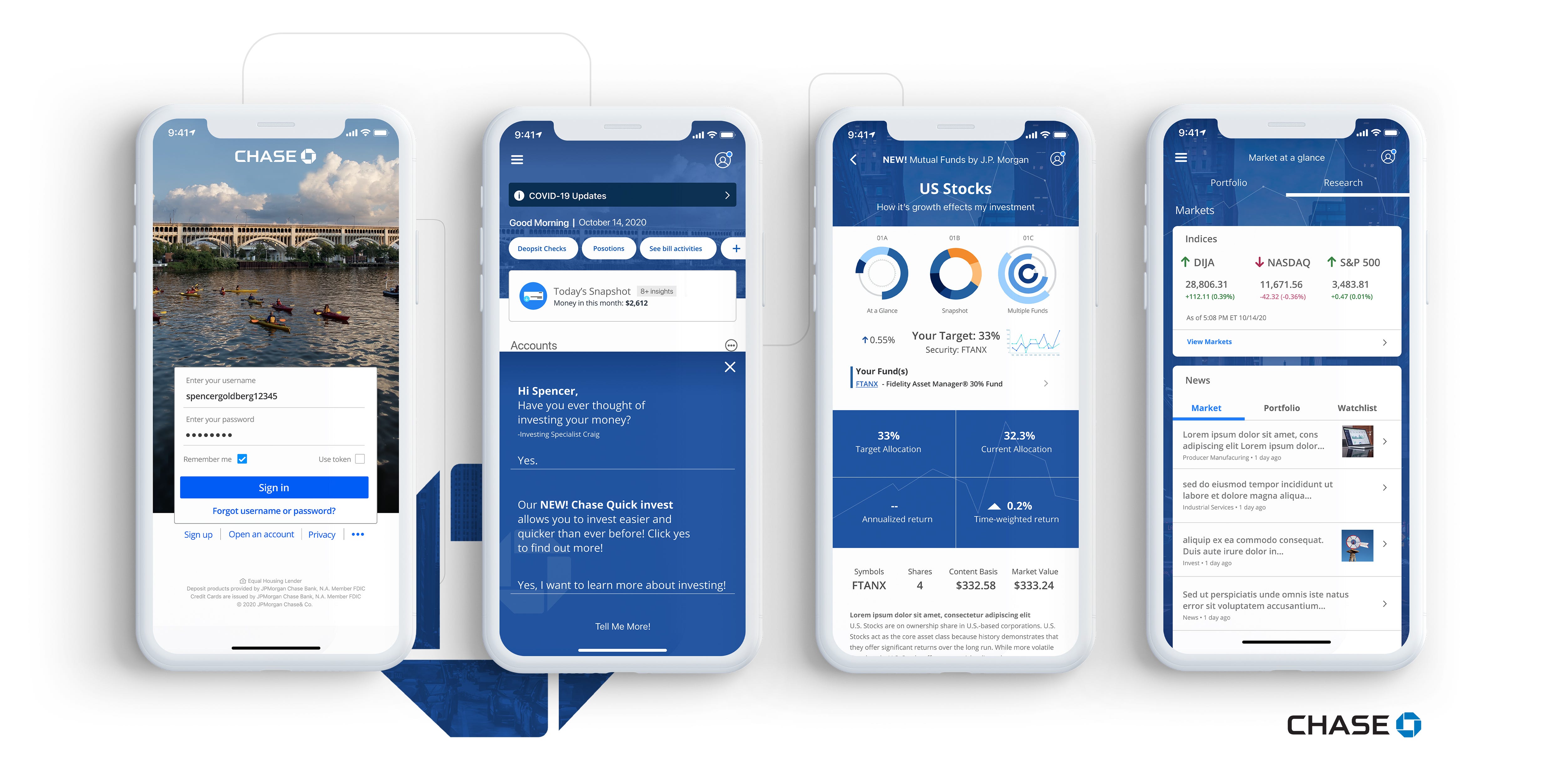 Case study: Giving the Chase bank app a UX makeover  by Spencer