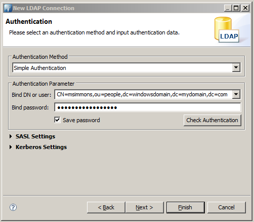 apache directory studio connection bind password