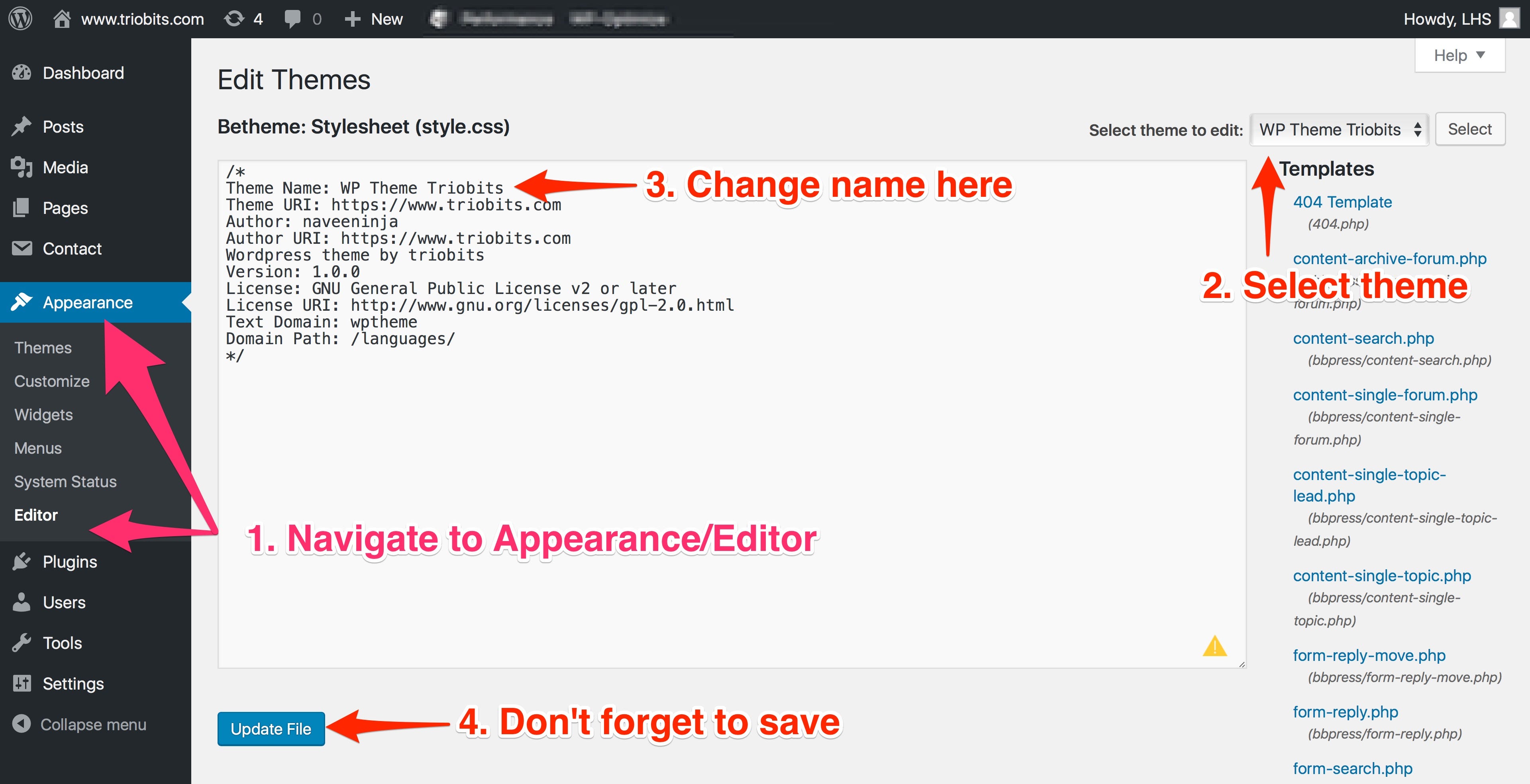 How To Change Wordpress Theme Name Naveen Segaran Medium