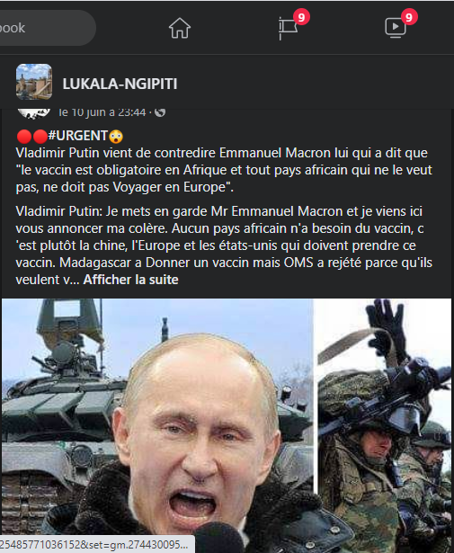 Faux Poutine N A Pas Contredit Macron Sur Une Histoire De Vaccin Obligatoire Pour Les Africains By Pesacheck Pesacheck