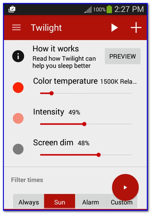 Trouble sleeping? Twilight (Android) or Night Shift (iOS) can help