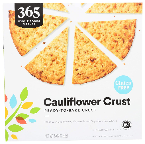 best keto diet snacks Whole Foods 365 Cauliflower Crusts can be cut into snack sizes and baked.