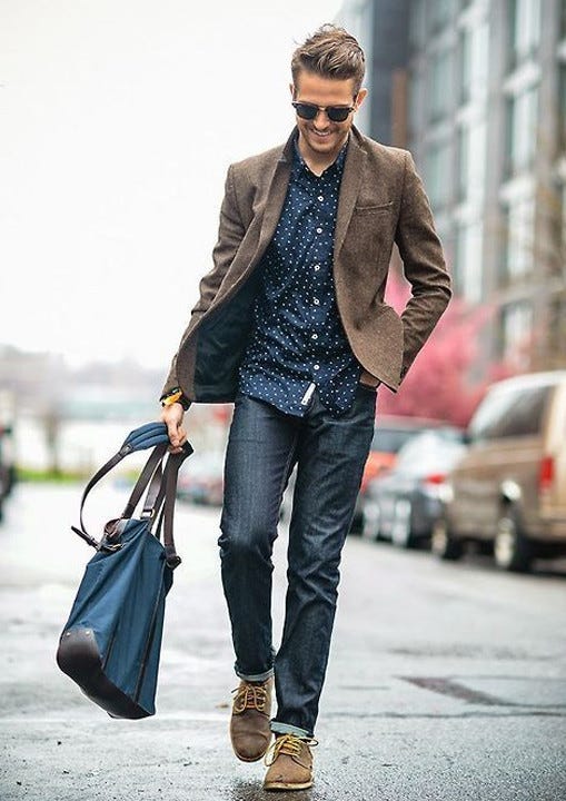 blazer color with jeans