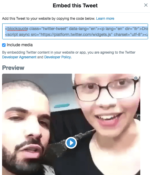 embed this video tweet