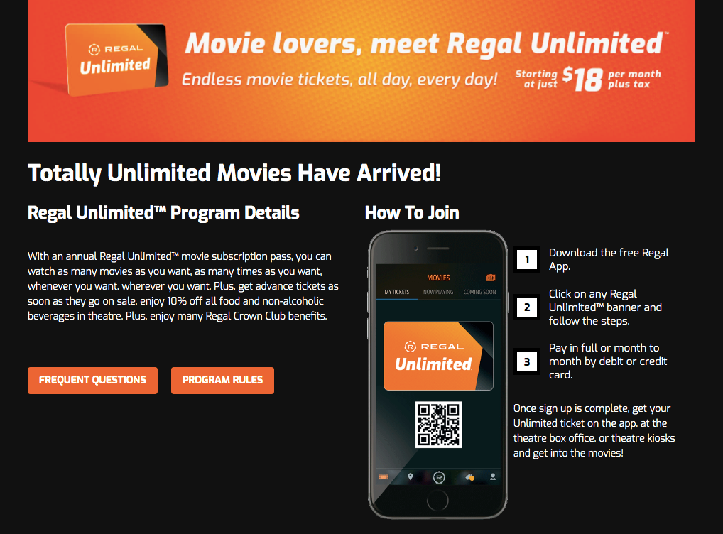 Regal Unlimited 月費制 — 電影無限看. Regal Cinemas 也宣布推出了 Regal Unlimited… by