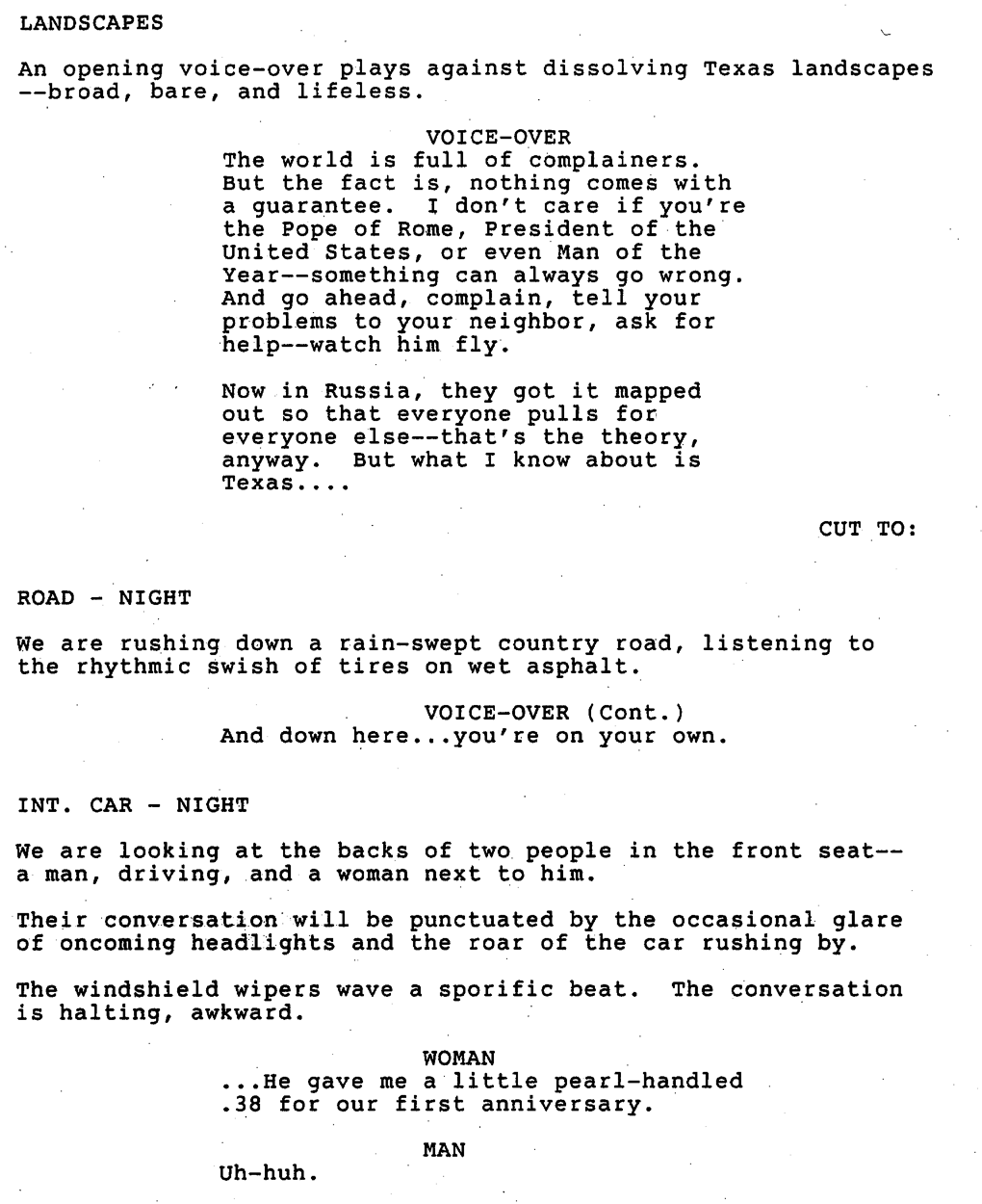 Page One Blood Simple 1984 Written By Joel Coen Ethan Coen By Scott Myers Go Into The Story Page One Blood Simple 1984 Written By Joel Coen Ethan Coen By Scott Myers Go Into The Story