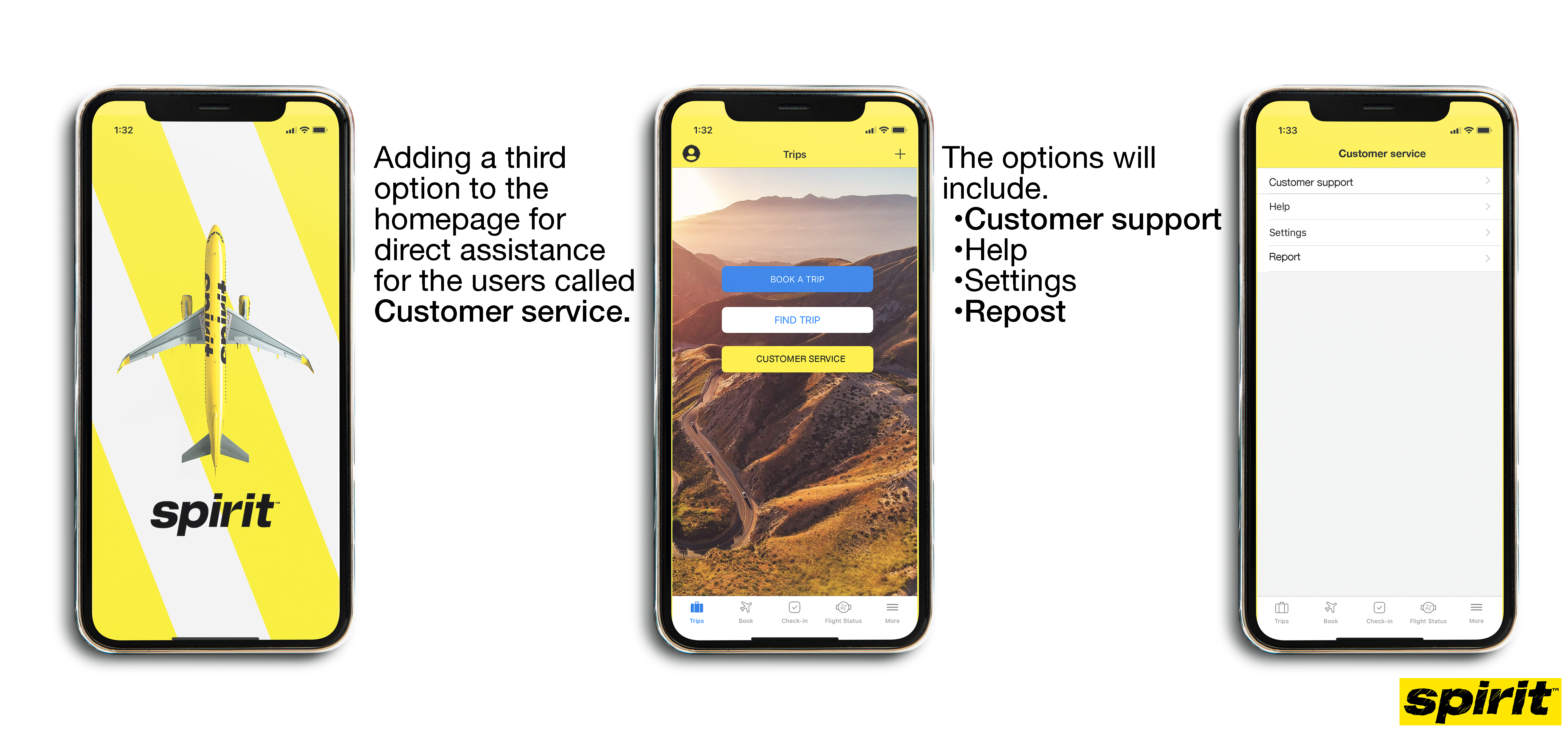 Better customer service experience through Spirit Airlines App. by