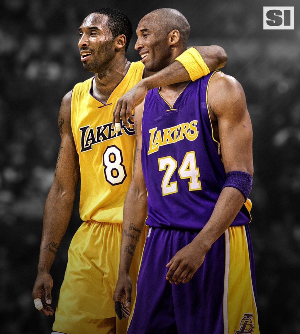 kobe bryant jersey numbers 8 and 24