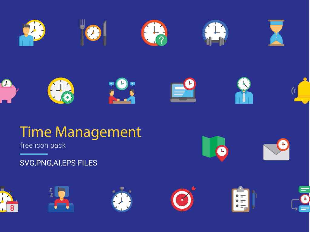 Download Time Management Free Icon Pack Good Time Management Allows You To By Pankti Bhalodia Iconscout Design Assets Marketplace Medium