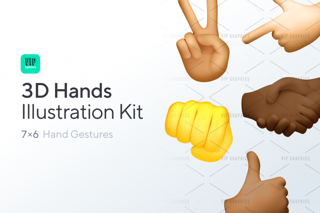 3D Hands: Gesture Emojis Icon Pack | by VIP Graphics | Medium