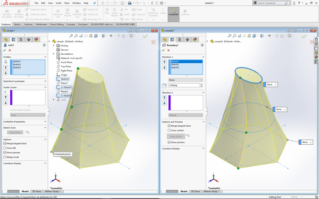 Difference between loft and boundary in SOLIDWORKS | by N C CADCAM ...