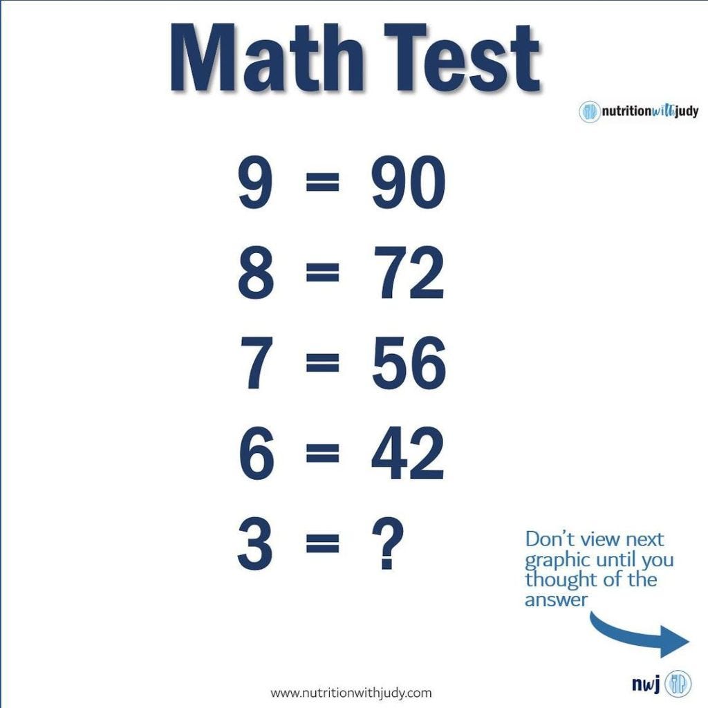 Microblog: What Is The Correct Answer To This Math Problem? | By Nutrition With Judy | Medium