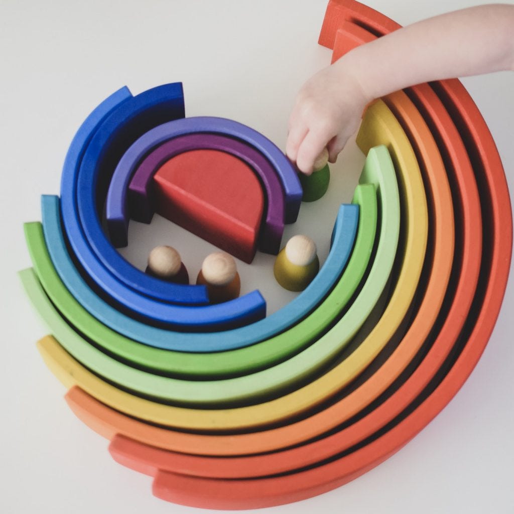 large wooden rainbow
