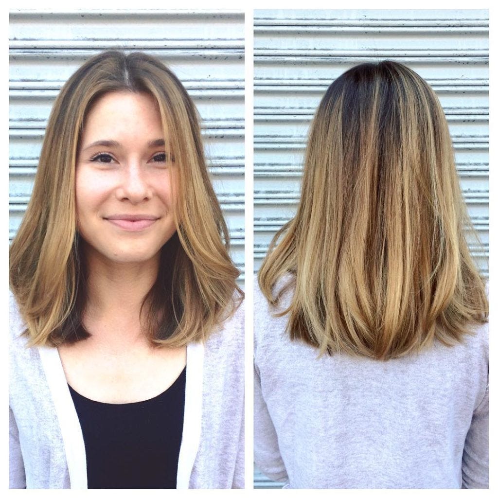 Long Soft Bob with Babylights Balayage and Blowout | by Hairstyleology |  Medium