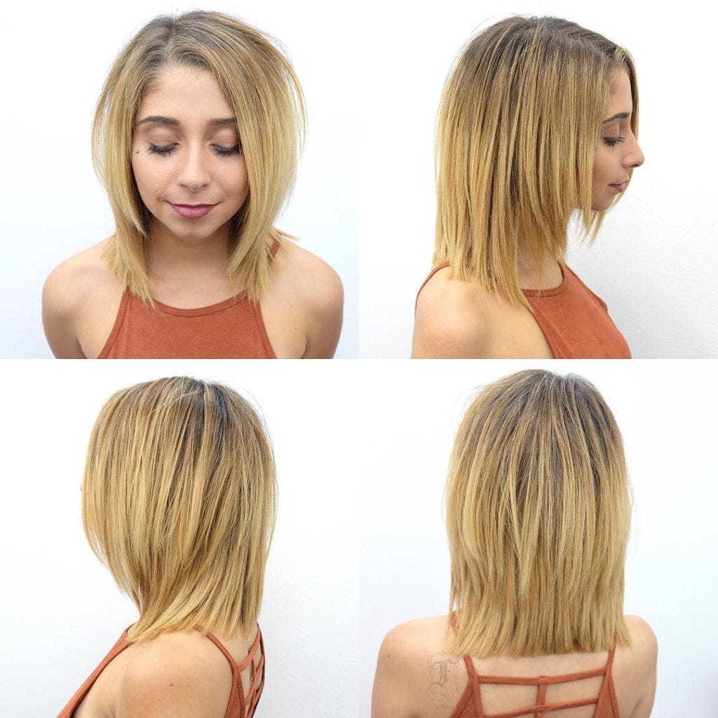 Long Blonde Textured Bob with Face Framing Layers | by Hairstyleology |  Medium