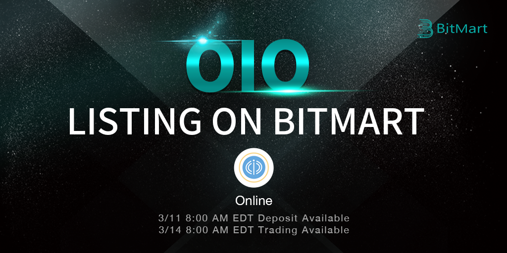 Bitmart Lists Online Oio Bitmart Exchange Medium