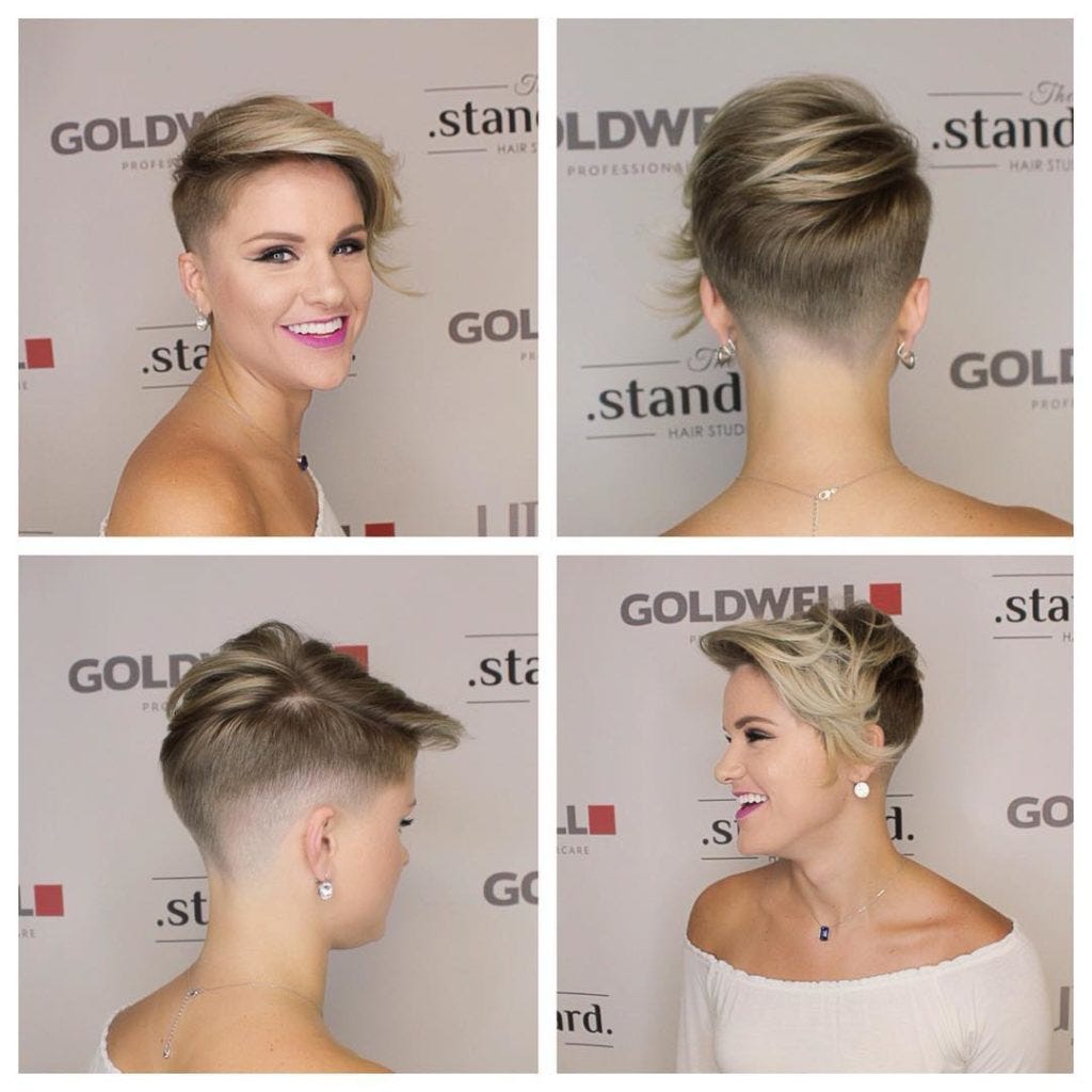 Messy Blonde Asymmetrical Undercut Pixie with Long Fringe | by  Hairstyleology | Medium