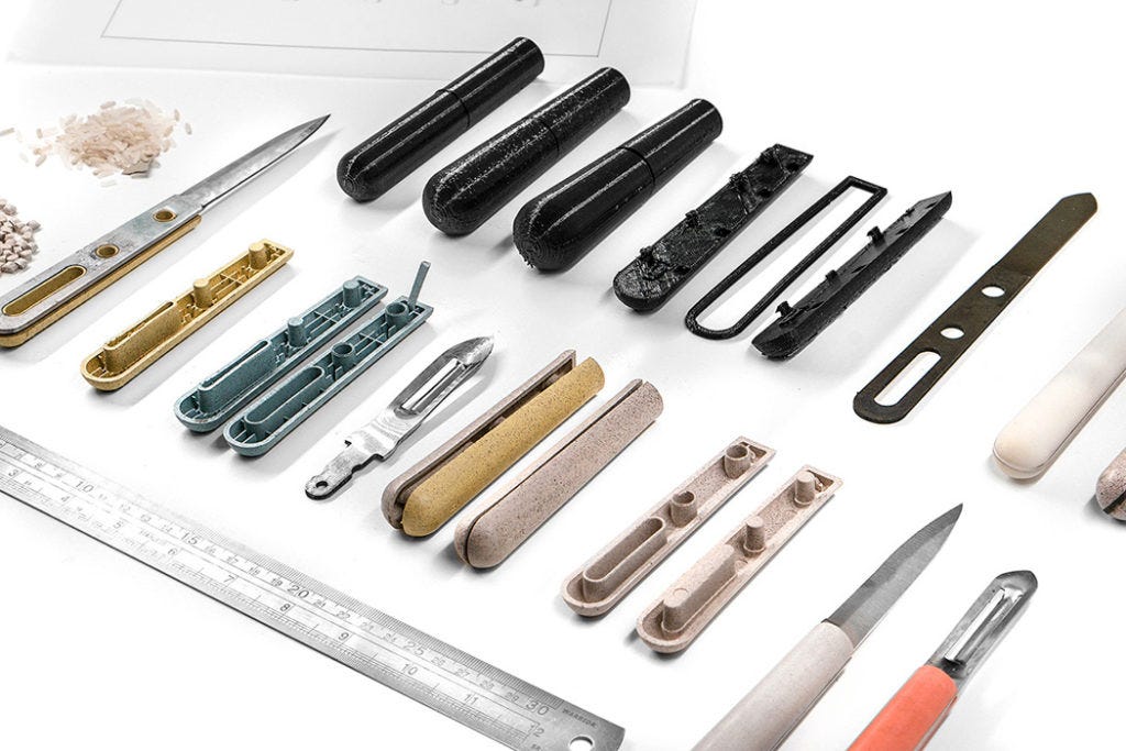 Sustainable Utensils And Cutlery Set Made Out Of Rice And Waste