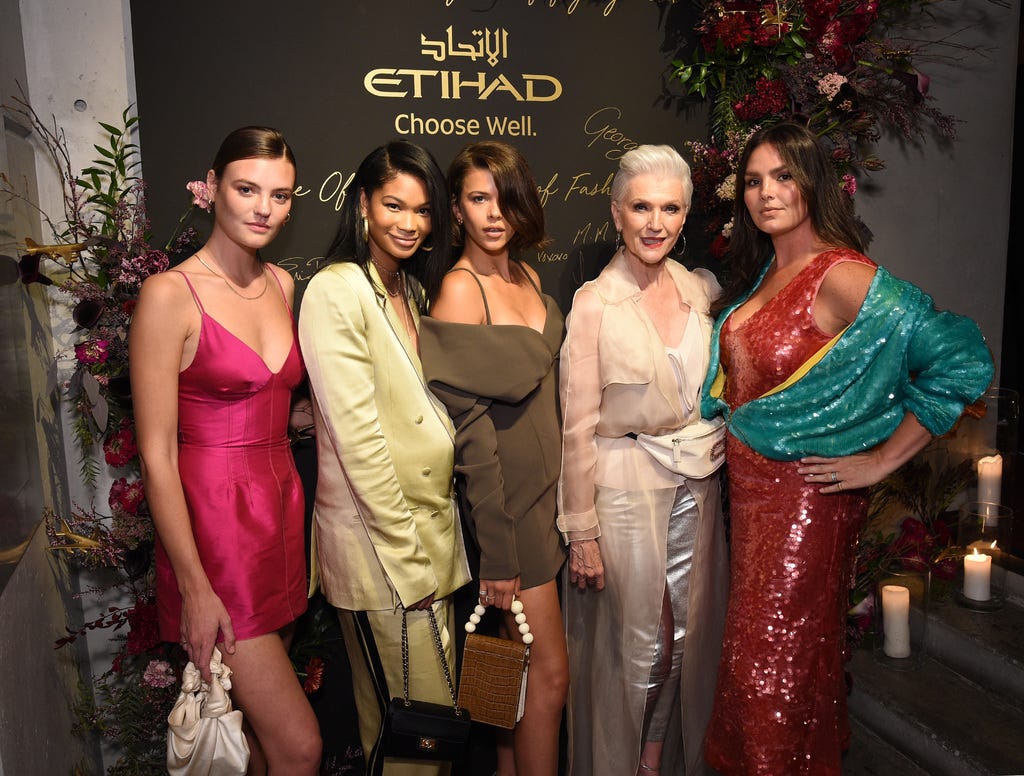 Amber Valletta, Chanel Iman & more attend Etihad’s party and dinner at
