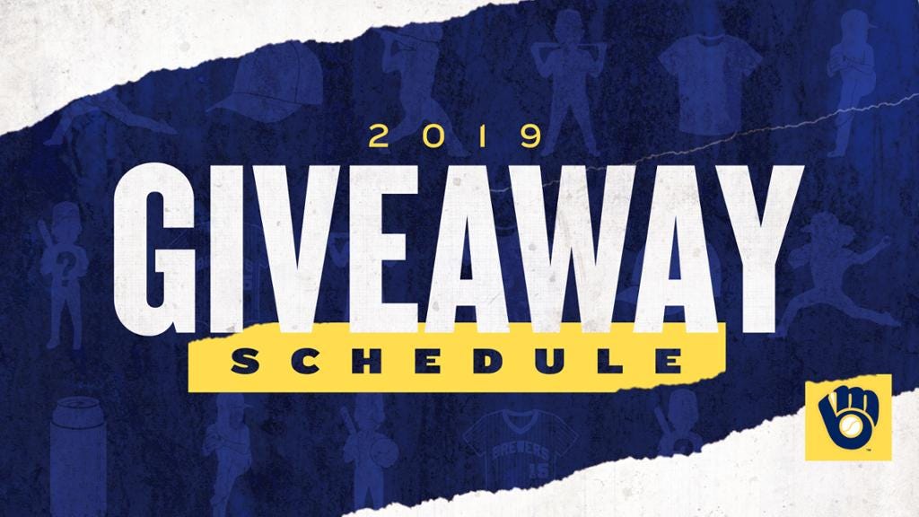 BREWERS ANNOUNCE 2019 GIVEAWAY PROMOTIONS by Caitlin Moyer Cait