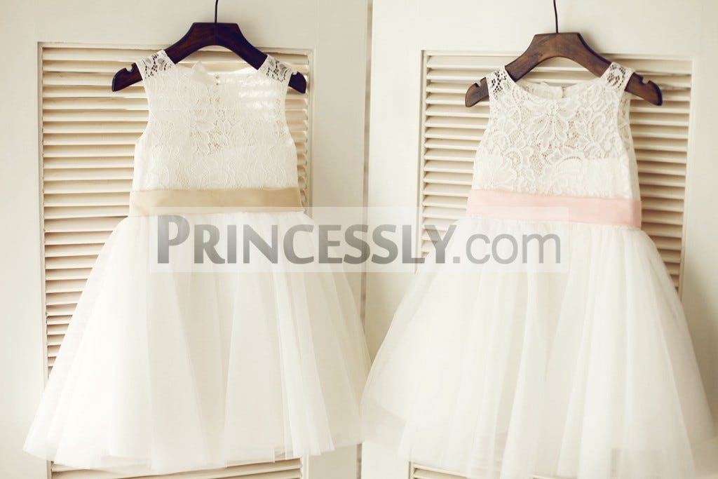 ivory lace tulle flower girl dress
