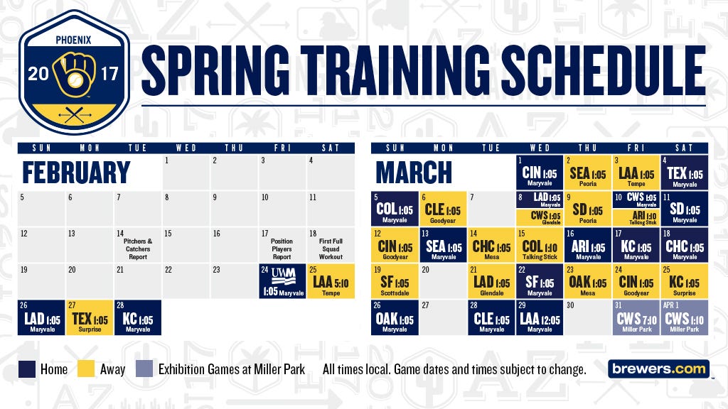 BREWERS SPRING TRAINING TICKETS GO ON SALE MONDAY by Caitlin Moyer