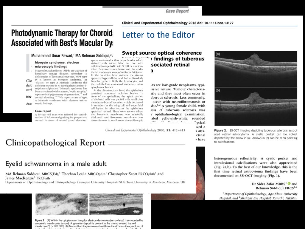 Ophthalmology Journals for Case Reports by Rehman Siddiqui Medium