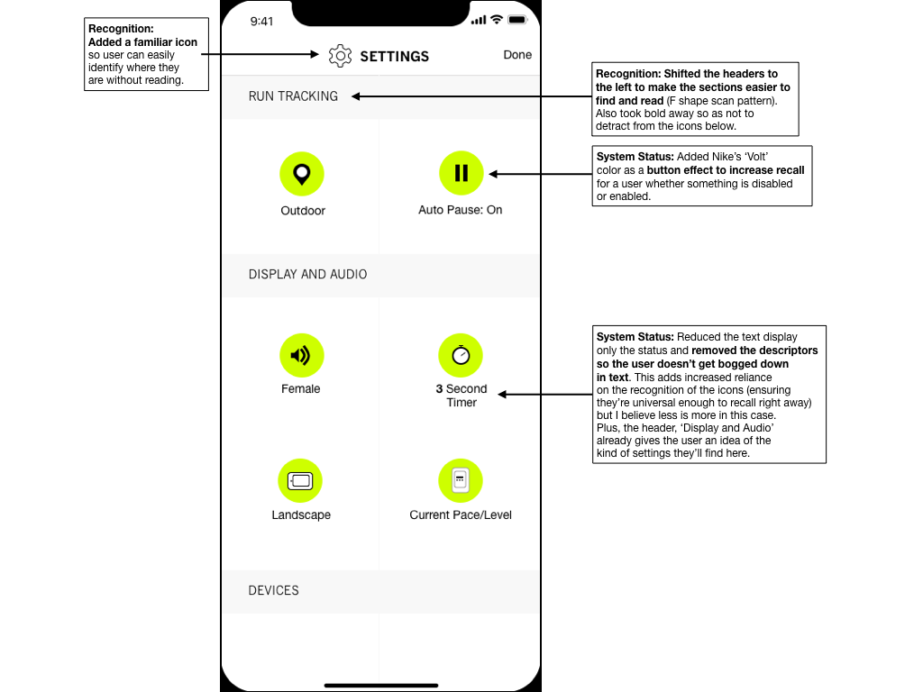 UX — Nike Run App Settings Screen | by Mike Maitlen | NYC Design Medium