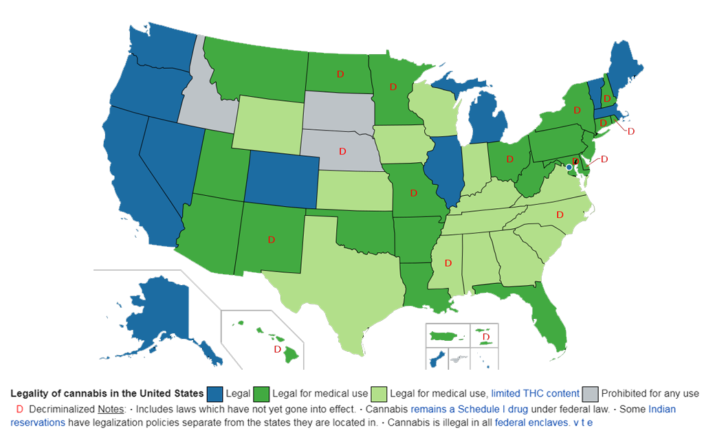 Legality of Cannabinoid and its legal status in US Medium