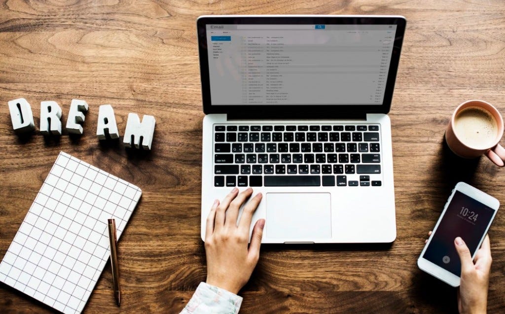 work from home with computer and internet