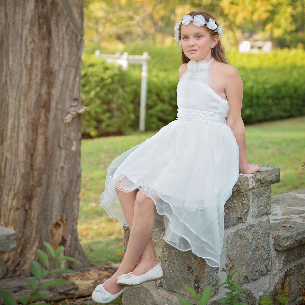 flower girl changing dresses