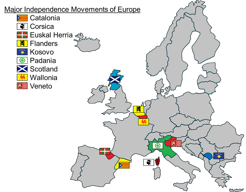 Сепаратизм в мире. Unification Movement Map. Unification Movements in the World.