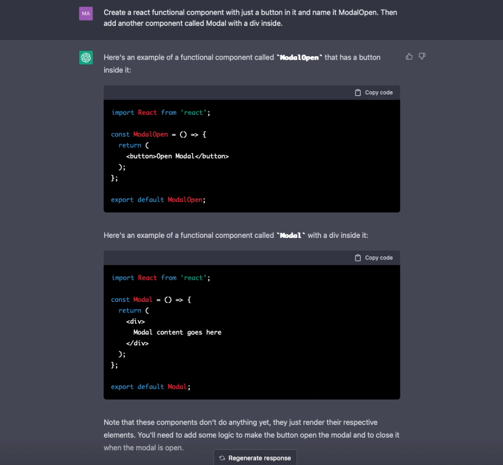 I asked ChatGPT AI to write React and JavaScript code — I was shocked! | by  Mate Marschalko | Dec, 2022 | Bits and Pieces