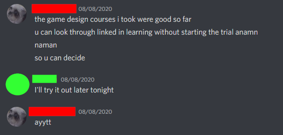 A screenshot of a conversation on discord