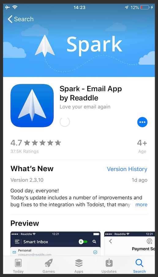 spark email download