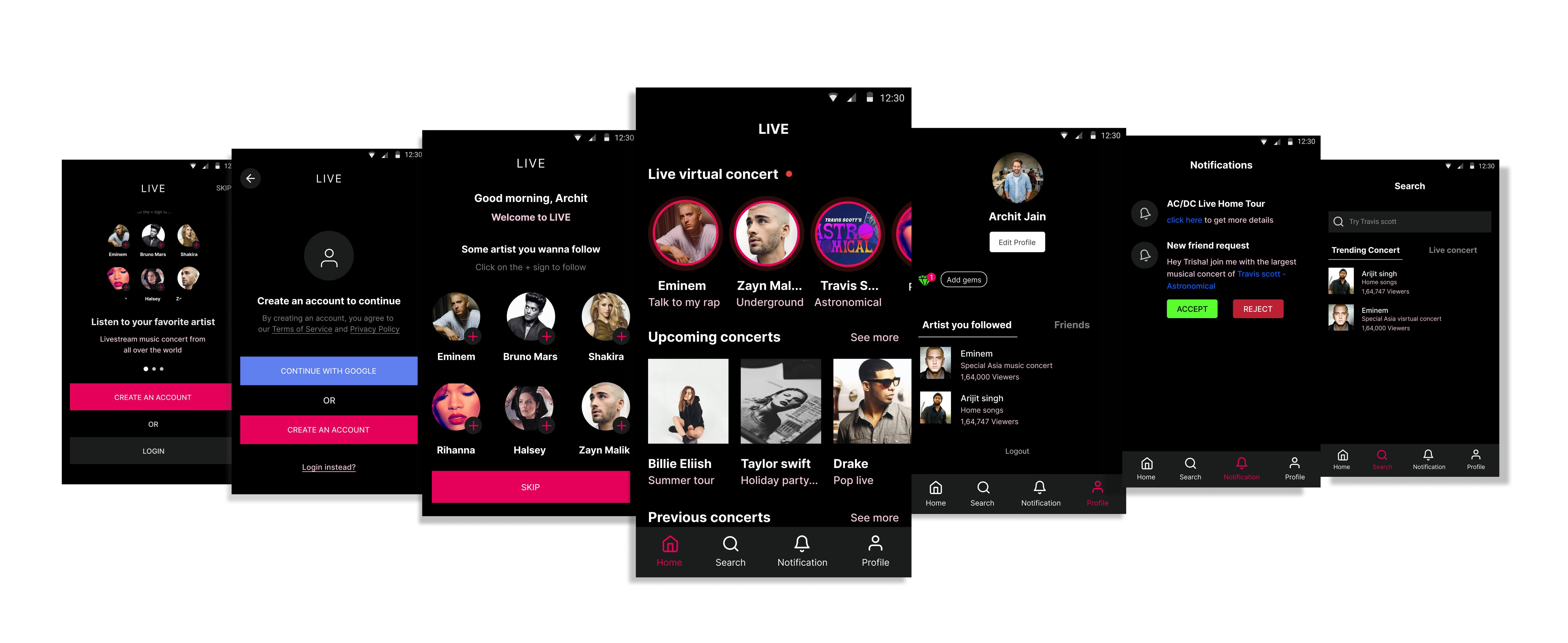 Livestream Music Concert App A Ui Ux Case Study By Archit Ux Planet